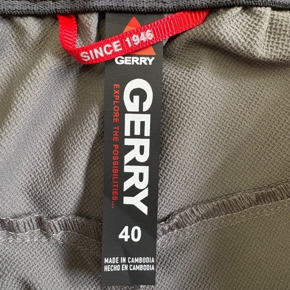 Gerry Men's Tech Shorts, Inseam 9 Inches, Waist 40, Gray, NWT - Picture 13 of 15